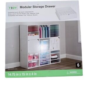 Simply Tidy Modular Storage Drawer Insert for Cube System White 1 Unit NIB